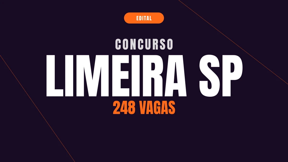 Concurso Limeira SP: 248 vagas e até R$ 12,8 mil